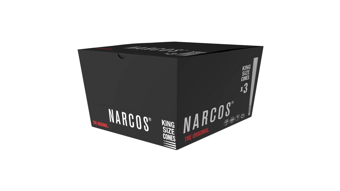 NARCOS CONES PRE-ROLLED MADE WITH NATURAL, ARABIC GUM & PREMIUM FRANCE PAPER / DISPLAY 32/ 4953