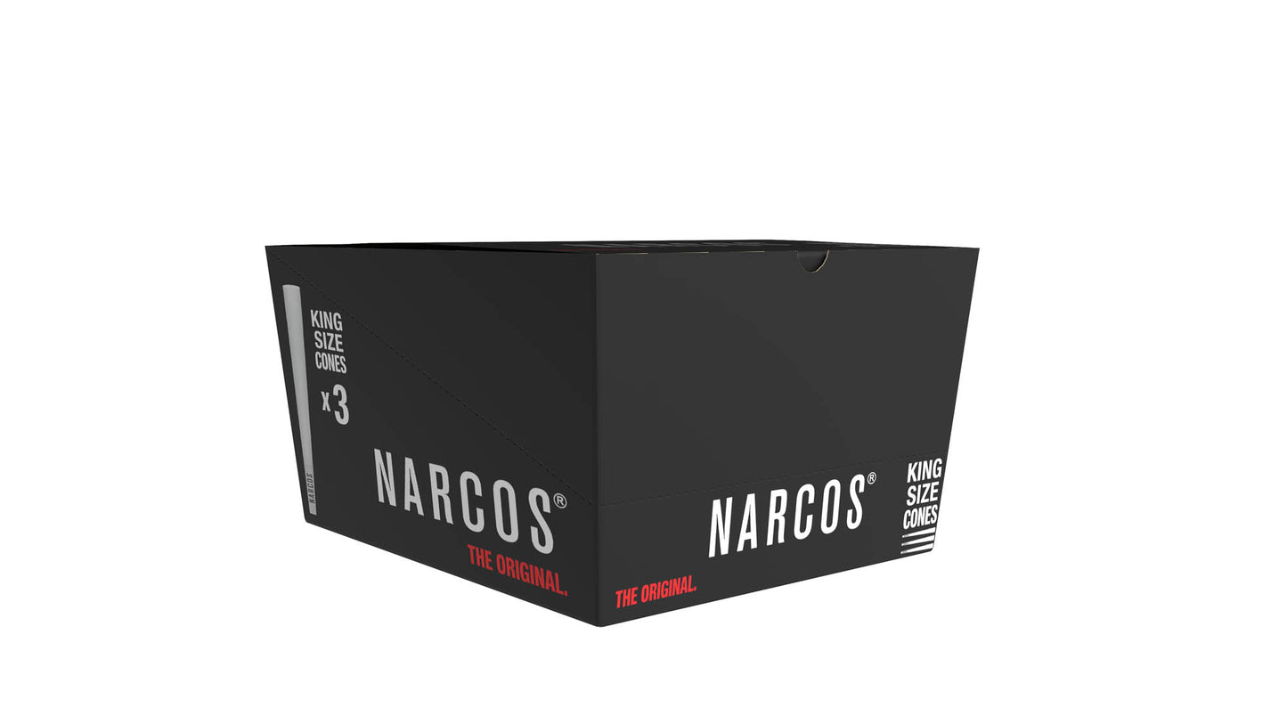 NARCOS CONES PRE-ROLLED MADE WITH NATURAL, ARABIC GUM & PREMIUM FRANCE PAPER / DISPLAY 32/ 4953