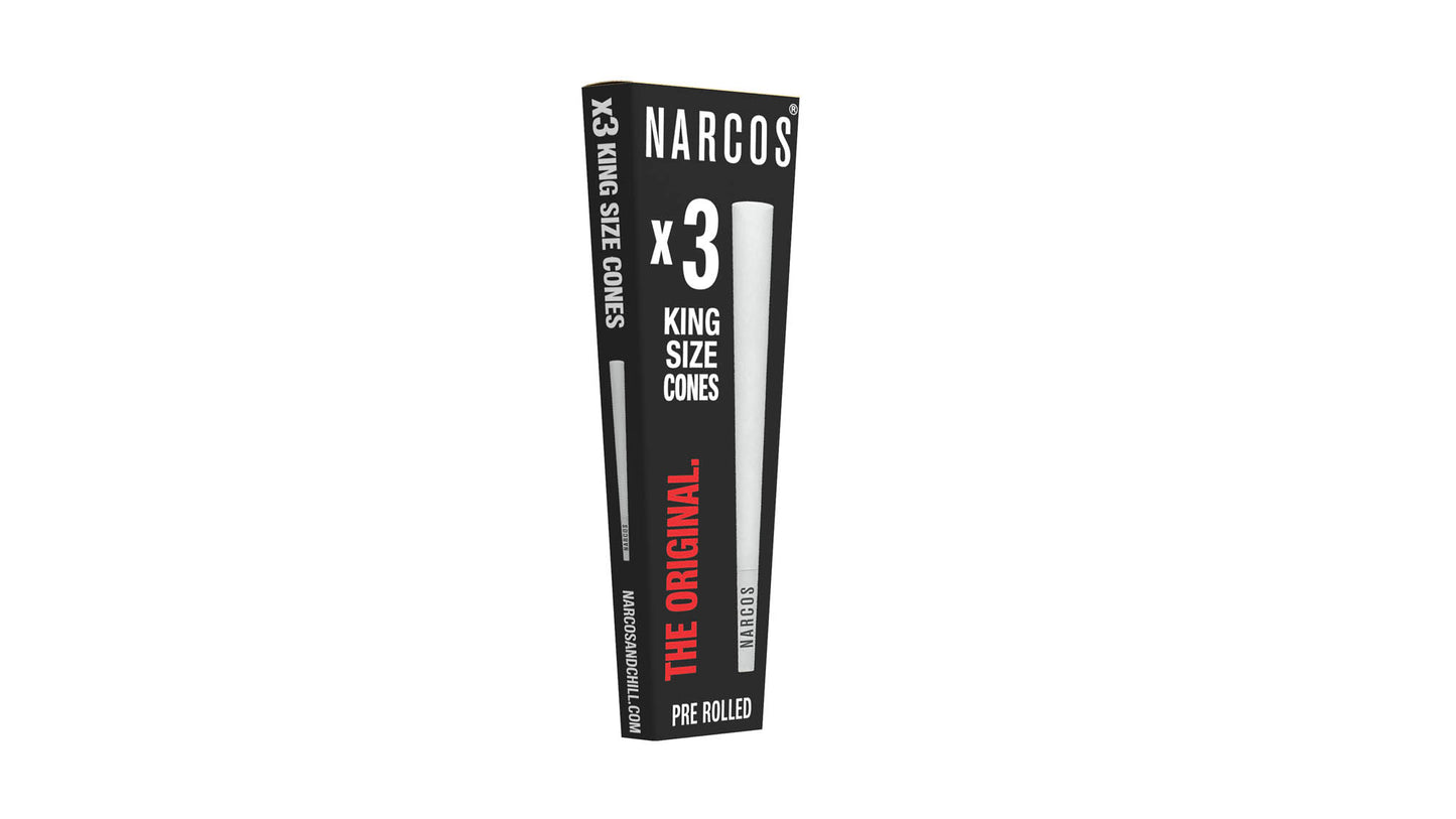 NARCOS CONES PRE-ROLLED MADE WITH NATURAL, ARABIC GUM & PREMIUM FRANCE PAPER / DISPLAY 32/ 4953