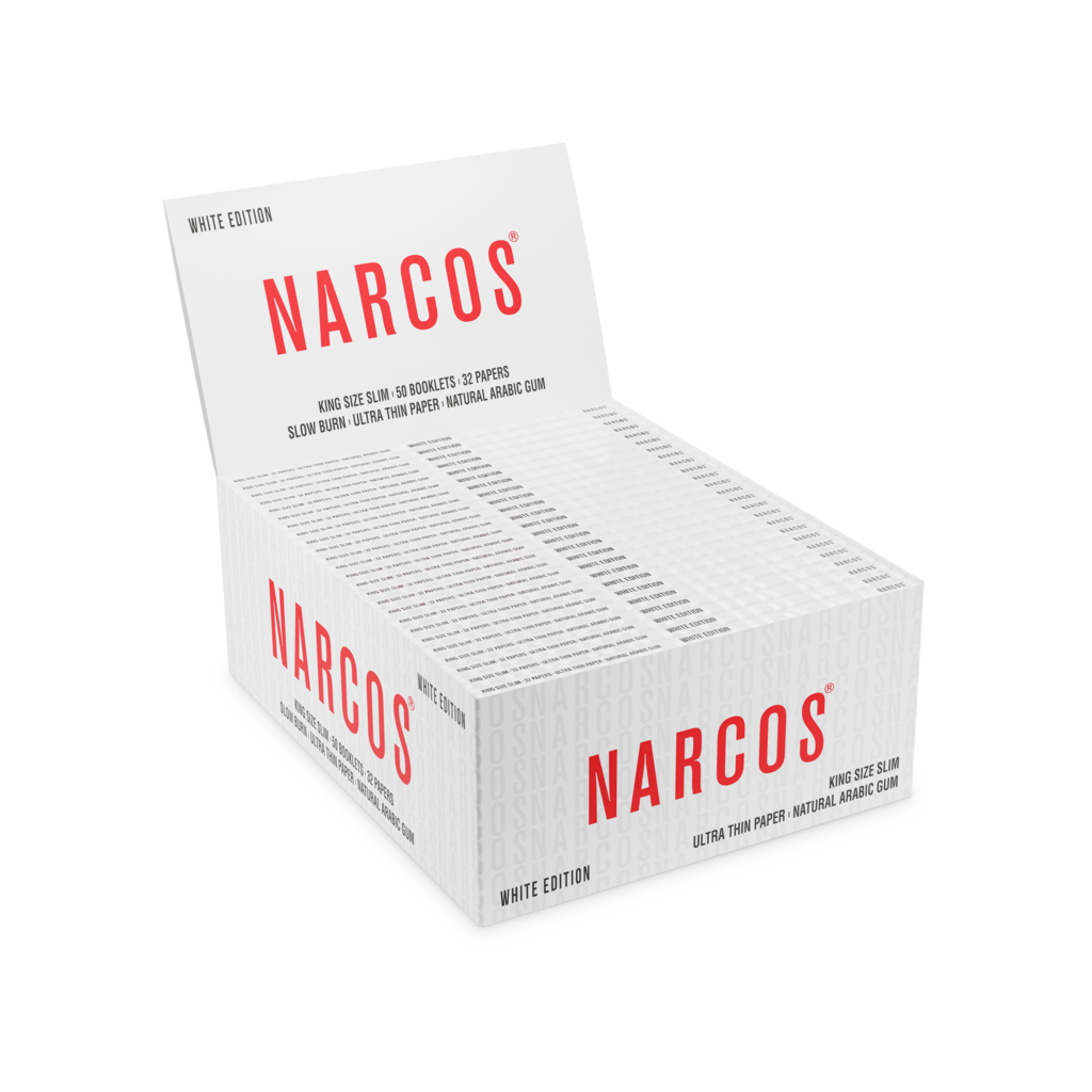 NARCOS ROLLING PAPER WHITE EDITION / KING SIZE SLIM / DISPLAY 50 PIECES / 4971