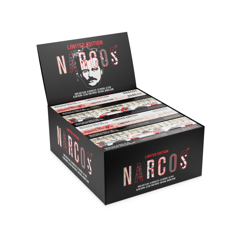 NARCOS ROLLING PAPER LIMITED EDITION / DISPLAY 24 PIECES / BROWN + WHITE MIX + TIPS / 4963