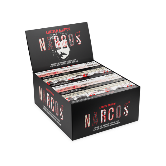 NARCOS ROLLING PAPER LIMITED EDITION / DISPLAY 24 PIECES / BROWN + WHITE MIX + TIPS / 4963