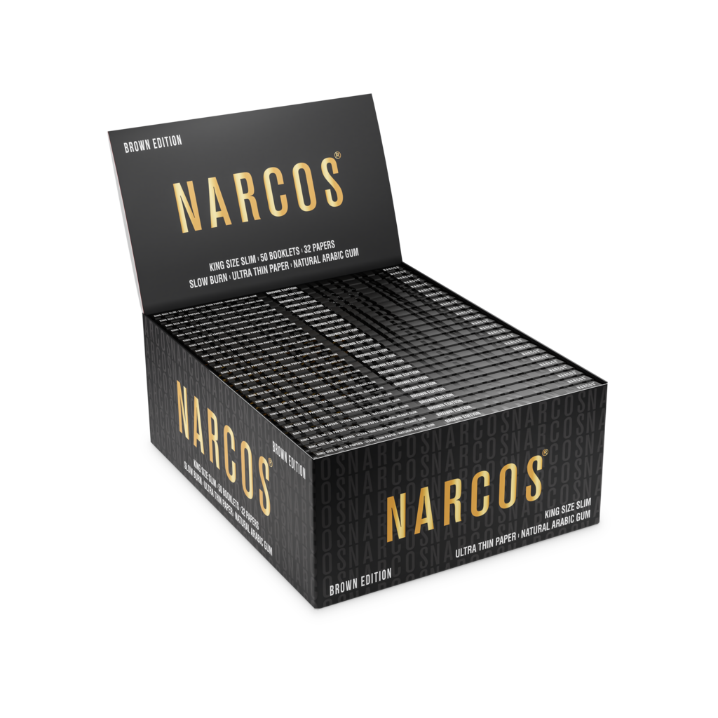 NARCOS ROLLING PAPER BROWN EDITION / KING SIZE SLIM / DISPLAY 50 PIECES / 4973