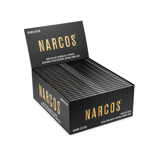 NARCOS ROLLING PAPER BROWN EDITION / KING SIZE SLIM / DISPLAY 50 PIECES / 4973