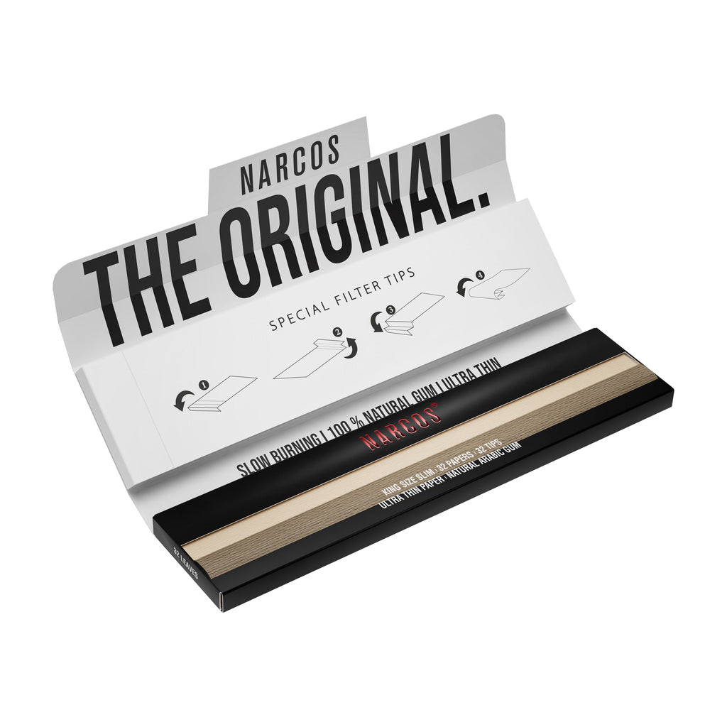 NARCOS ROLLING PAPER LIMITED EDITION / DISPLAY 24 PIECES / BROWN + WHITE MIX + TIPS / 4963